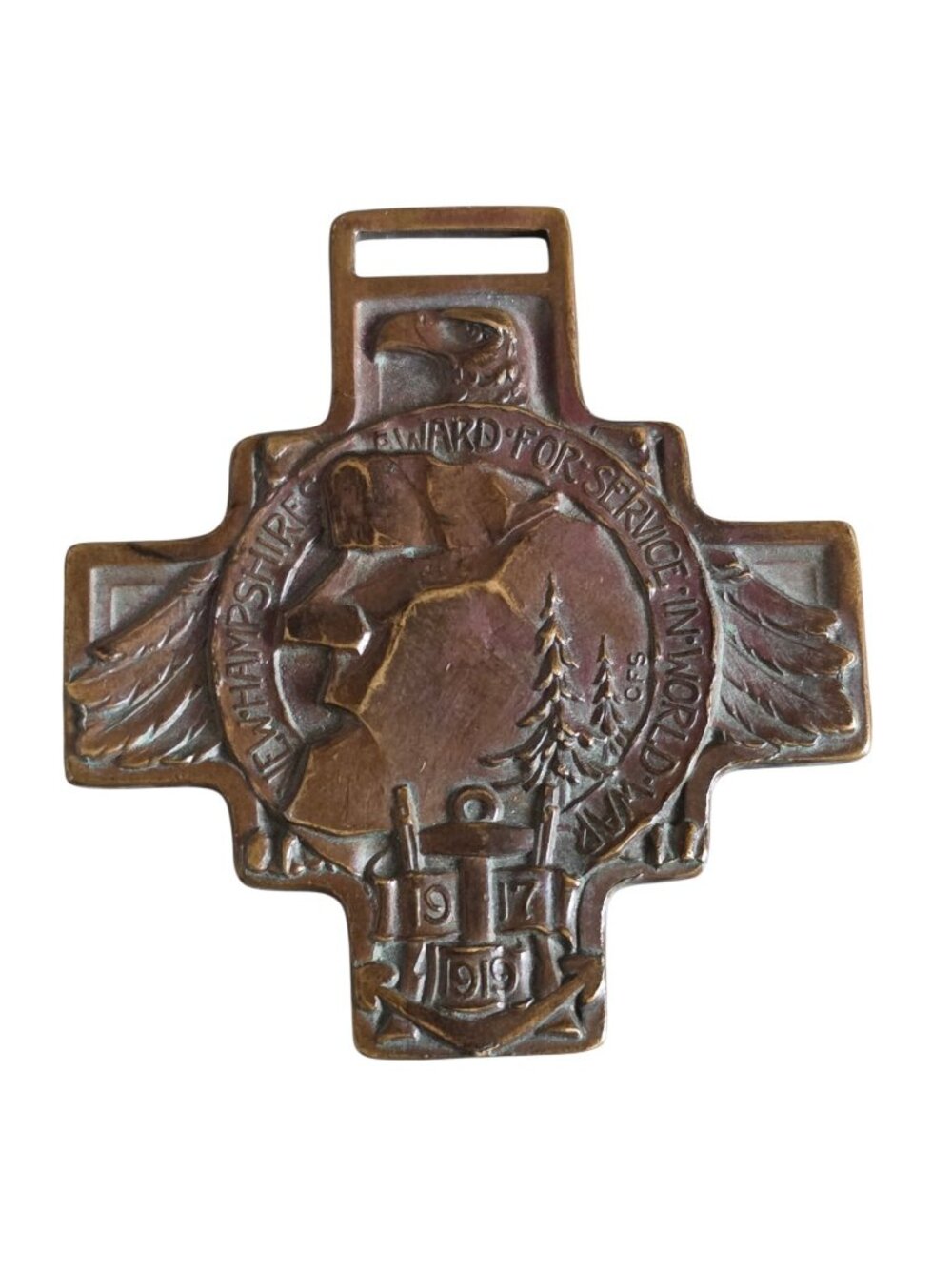 World War I New Hampshire State Service 1917-1919 Bronze Medal Great War Veteran